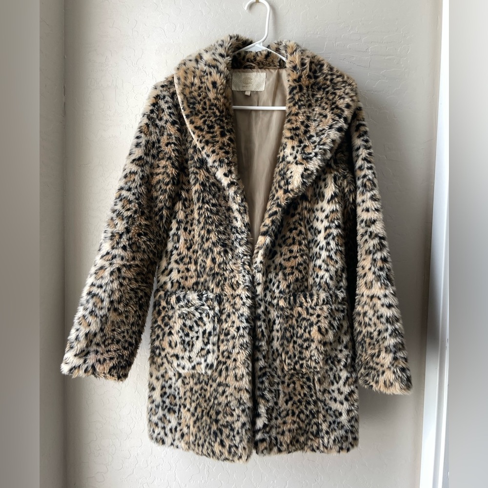 Faux Fur Leopard Coat